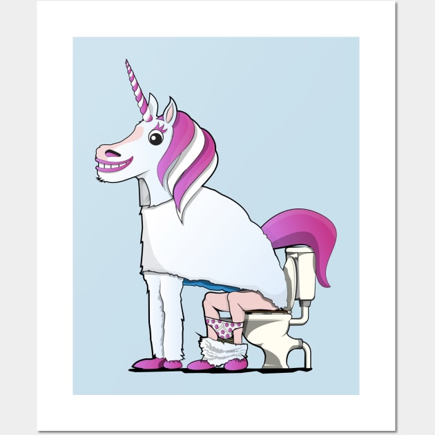 Unicorn on the Toilet Wall Art by InTheWashroom